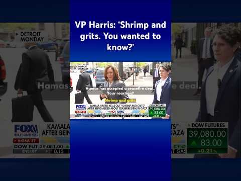Read more about the article Kamala Harris yells out ‘shrimp and grits’ when asked about cease-fire deal #shorts